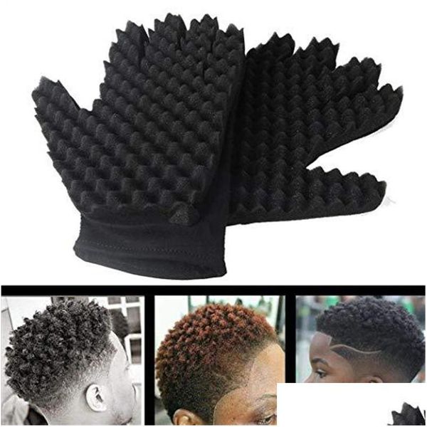 Haarbürsten Locken Spule Magic Tool Wave Barber Haarbürste Schwamm Handschuhe für Dreads Afro Locs Twist Curl Drop Lieferung Haarprodukte HA DHN62