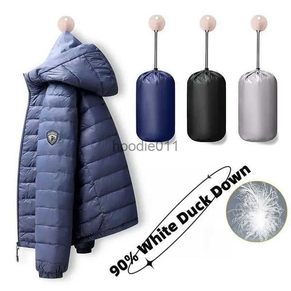 Jaquetas masculinas UETEEY inverno branco pato jaqueta homens ultra leve casual ao ar livre portátil com capuz parkas leve harajuku casaco coreano l231130