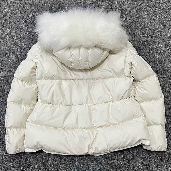 Parkas 2023 Gleicher Stil Gans A-Linie Daunen High-End-Damen Kurzer Kapuzenmantel Fuchshaarkragen 3BFM