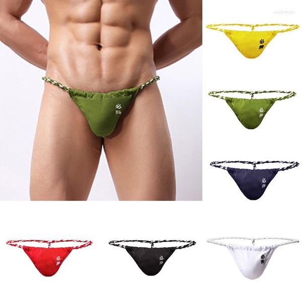 Mutande Perizoma da uomo Mutandine erotiche Sexy Bulge Pouch Perizoma Perizoma Tinta unita Vita bassa Gay Sospensorio Lingerie