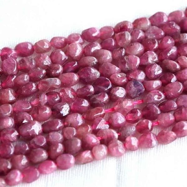 Desconto Alta qualidade natural genuíno rosa turmalina pepita contas soltas forma 5-6mm ajuste jóias 03683302k