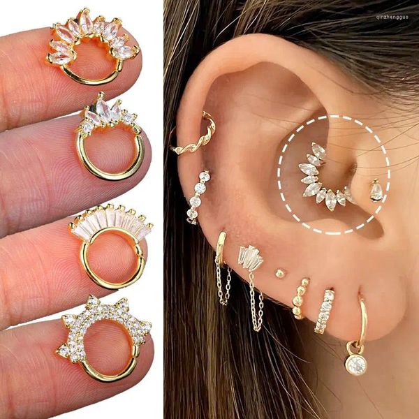 Brincos de argola brinco tragus daith lobe piercing para orelha cartilagem feminino menina zircônia designer jóias