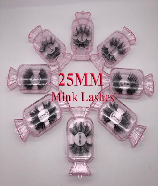 Yeni 5D Mink Kirpikler 25mm 3D Mink Kirpik Yanlış Kirpikler Büyük Dramatik Volon Mink Kirpikleri Makyaj Göz Lashes3319972