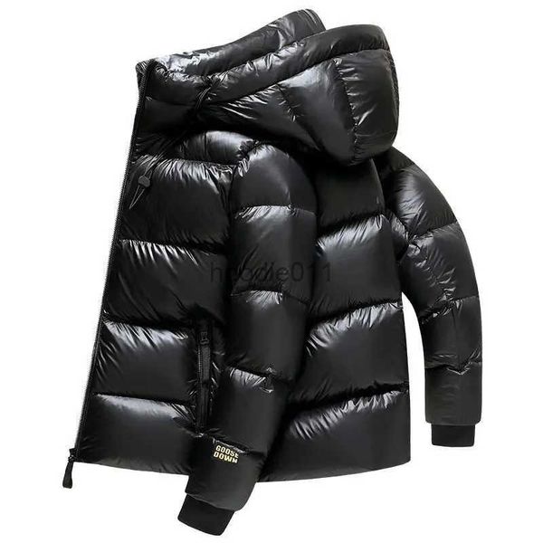 Мужские куртки Зимний пуховик Мужское пальто для водонепроницаемого модного короткого пуховика с капюшоном черного цвета Элитный бренд с теплым пером L231130