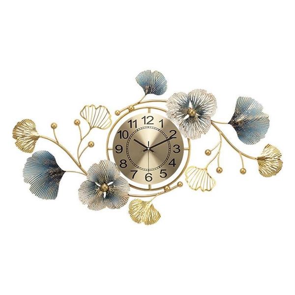 Orologio digitale da parete in metallo Orologi da parete 3D arredamento per la casa Nuovo orologio cinese Ginkgo biloba design moderno Soggiorno decorazione3389