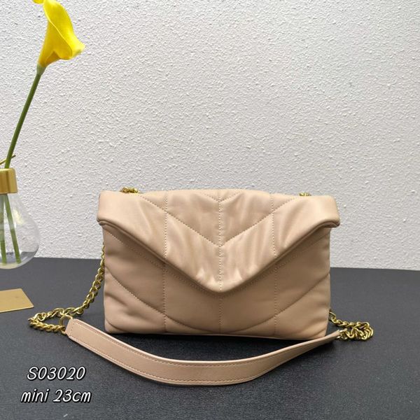 Borsa a catena firmata 5A LOULOU Borse imbottite in pelle di agnello trapuntata Borsa a tracolla da donna Borsa a mano in pelle di vitello Borsa a tracolla di lusso con patta Mini Borsa a tracolla Fibbia