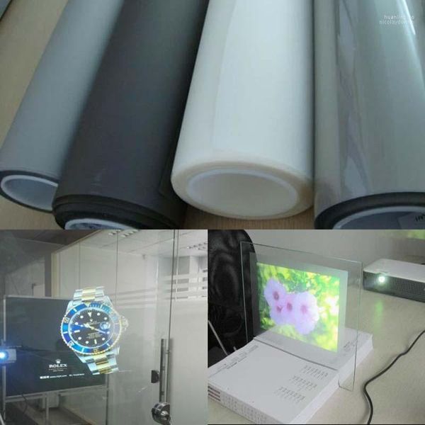 Pencere Çıkartmaları Sunice 3D Holografik Projeksiyon Filmi Yapıştırıcı Arka Ekran 1 PCS 1.52M X1M/ 40Inchx60inch 4 Farklı Renkli