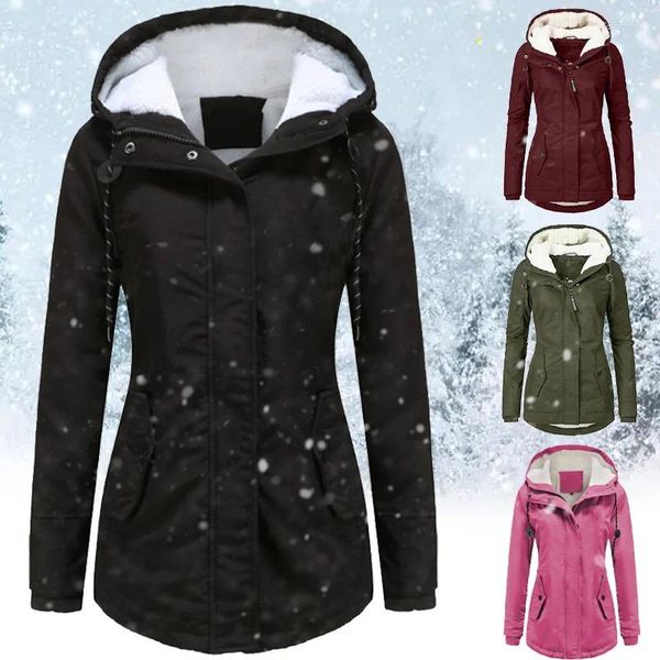 Delle donne Trench Cappotti 2023 Vestiti di Inverno Delle Donne Addensato Caldo Cappotto Lungo E Piumino Jaket Trekking All'aria Aperta Con Cappuccio Antivento Parka