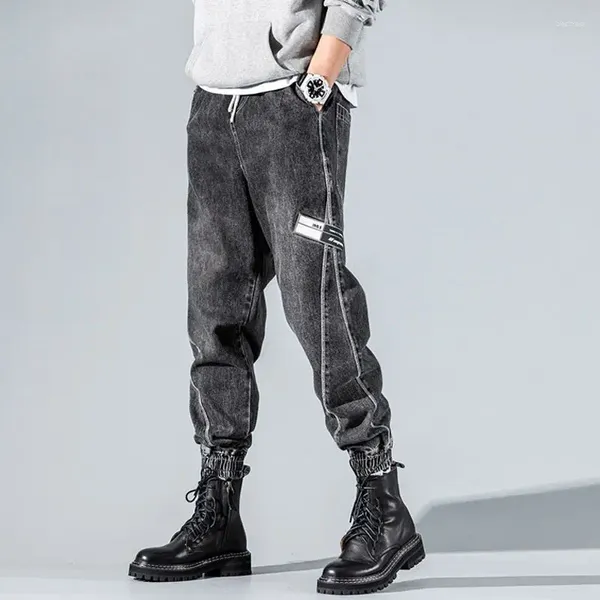 Мужские джинсы-шаровары Голубые брюки-карго Ковбойские брюки Эстетическая свободная потертая повседневная одежда Y2k 2000-е Дизайнерская классика Xs