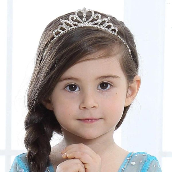 Fermagli per capelli LEOSOXS Tiara per bambini principessa Corona rossa per sposa Accessori da sposa floreali Copricapo con gioielli dorati