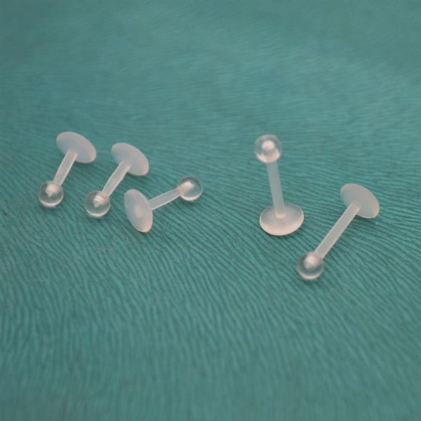 Bioflex retentor labial reto labret anéis brincos acrílico claro bio 6mm 8mm 10mm 16g moda piercing corporal jóias214b