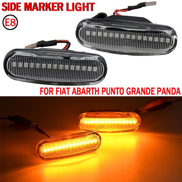 2PCS Dynamic Car LED Indicatore laterale Indicatore di direzione Lampada per Fiat Panda Punto Evo Stilo Qubo Peugeot Citroen Lancia Musa (350)