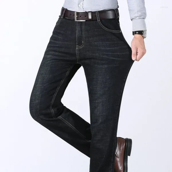 Jeans da uomo Business Stretch Regular Fit Denim Pantaloni classici di lusso Pantaloni da uomo taglie forti