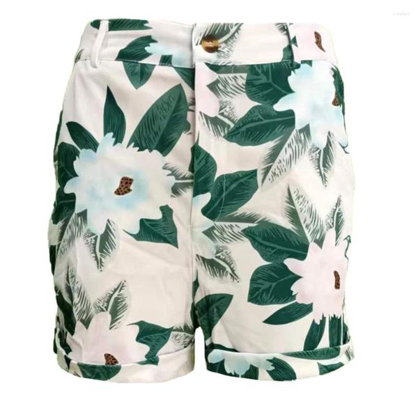 Shorts femininos 2023 verão impresso moda férias lazer praia cintura alta saco nádegas mostrar figura flor super