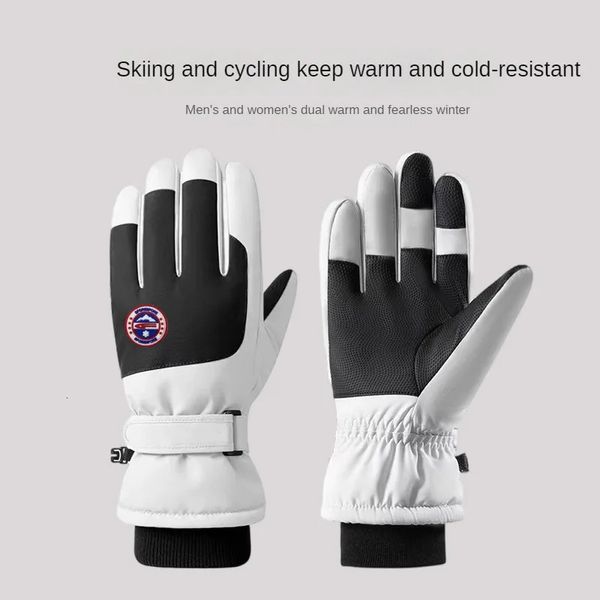 Skihandschuhe Männer und Frauen im Freien winddichte Wasserdichte im Winter warm warmes Fleece ausgekleidetes Touchscreenfinger 231129