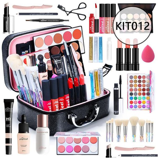 Make-up-Sets, Popfeel-Make-up-Set, Fl-Sets, Anfänger-Make-up-Kollektion, All-in-One-Lichtkosmetik-Set für Mädchen, Drop-Lieferung, Gesundheit, Schönheit, Ma Dhdoy