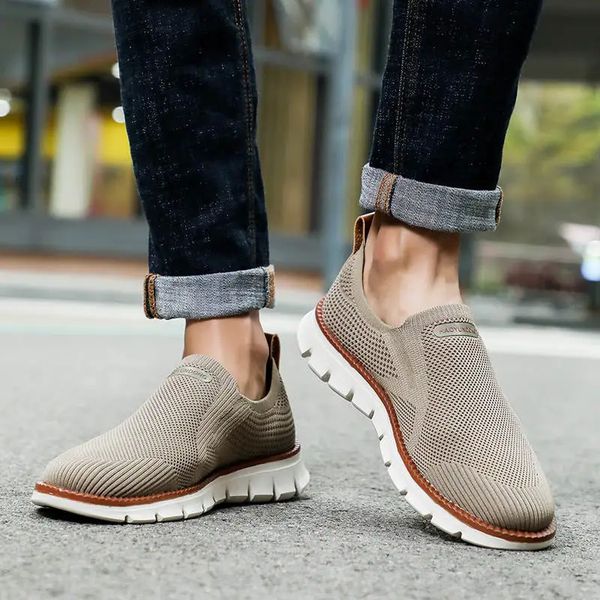 Sapatos de vestido masculino tênis casual malha respirável sapatos para homens primavera outono moda leve deslizamento-em mocassins masculino 231130