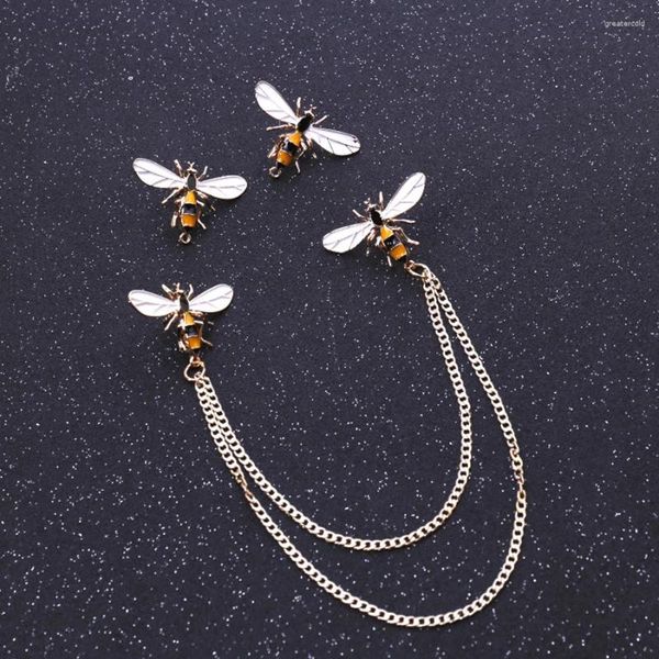 Broches 2023 moda jóias banhado a ouro bonito esmalte pino metal abelha broche crachás colar animal vintage para mulheres homens