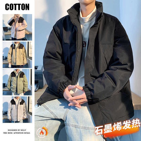 Felpe di cotone Jinjiang Felpe con cappuccio da uomo Abbigliamento Uomo Autunno e inverno Giù addensato Abbigliamento in cotone Americano High Street Fashion Brand Piccolo mercato Design 2c1j