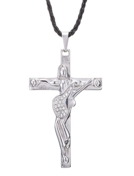 Johnny Hallyday collana con pendente per chitarra da uomo gioielli in acciaio inossidabile 316 con medaglione galleggiante Christian Crucifix4325672