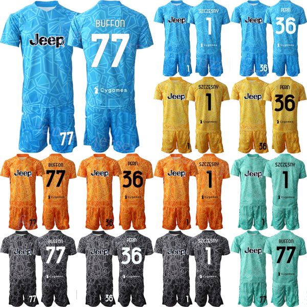 Kulüp Takımı Erkekler Futbol Kaleci 1 Wojciech Szczesny Jersey Set 2022-23 GK Uzun Kollu Carlo Pinsoglio 36 Mattia Perin 77 Gianluigi Buffon Futbol Gömlek Kitleri Youwen