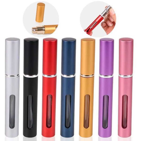 5PCS Top Qualität 5ml Parfüm Flasche Mini Metall Sprayer Nachfüllbare Aluminium Zerstäuber Reise Größe Flaschen Sets