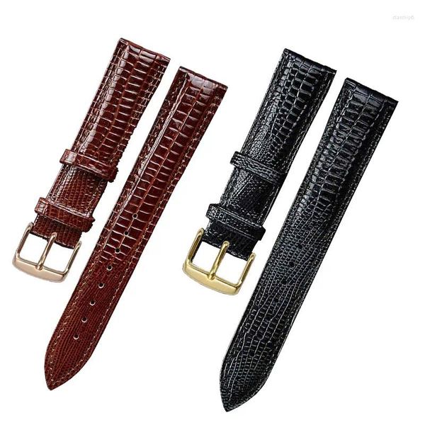 Relógio Bandas Moda Lagarto Textura Couro Pulseira Pin Buckle Strap para Mulheres e Homem 12mm 14mm 16mm 18mm 20mm 22mm 24mm