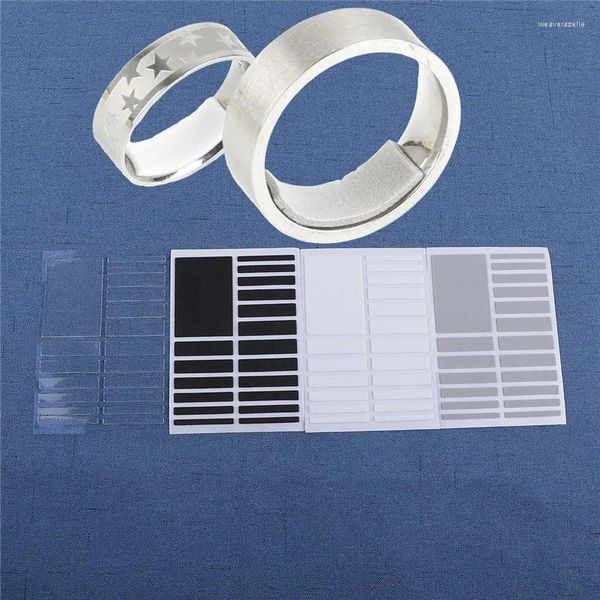 Anéis de cluster 18 unidades / conjunto adesivo de borracha anel tamanho almofada de ajuste mudança pequena invisível dentro artefato transparente