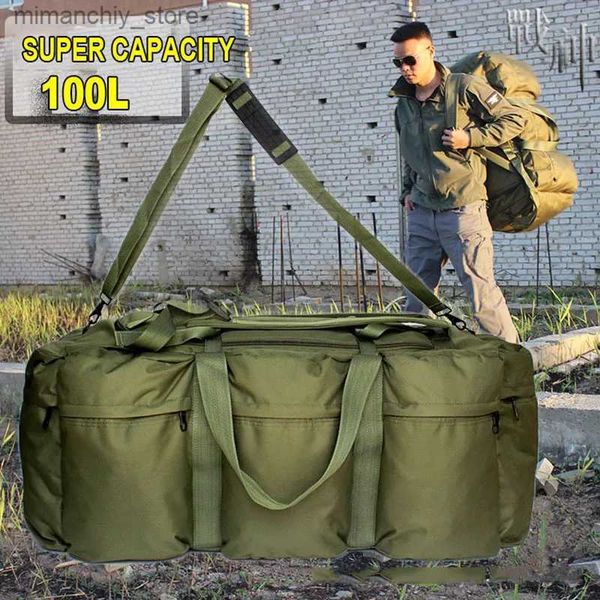 Borse da esterno 100L Zaino tattico militare da uomo Borsa da viaggio di grande capacità Borsa da viaggio multifunzionale per tenda da campeggio Q231129