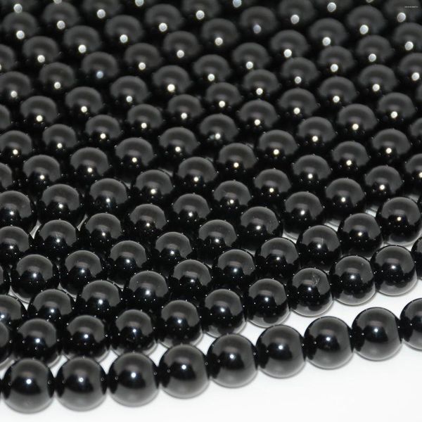 Pietre preziose sciolte, tormalina nera naturale, perline rotonde da 6 mm