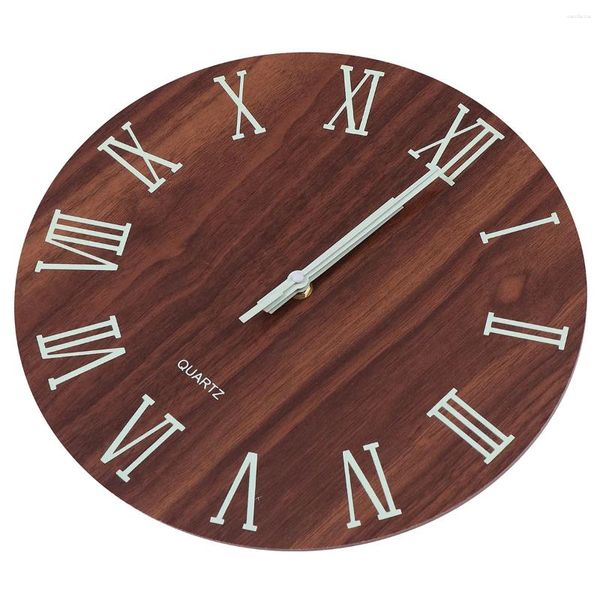 Relógios de parede Relógio de madeira luminoso Painel de sala de estar não-ticking silencioso retro imitação