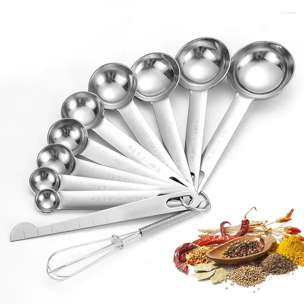 Set di stoviglie Set di cucchiai dosatori Cucchiai da cucina impilabili in acciaio inossidabile Sapore domestico Strumento per cuocere il caffè Laureato multifunzionale