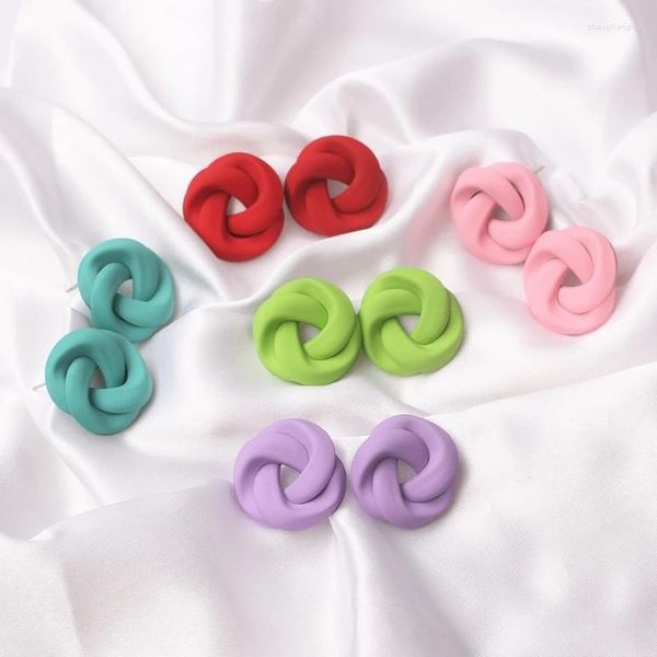 Ohrstecker Koreanische Blume Für Frauen Bunte 14 Farben Stile Metall Twisted Statement Brincos Süße Schöne Schmuck Geschenk