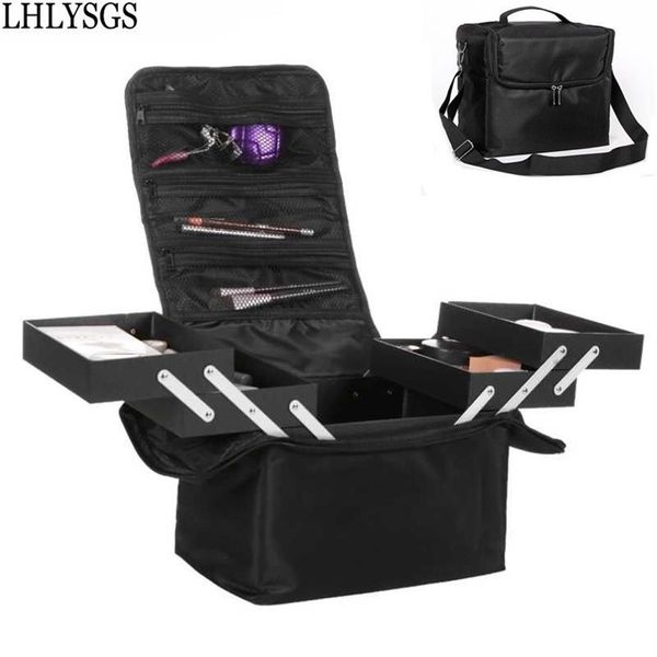 LHLYSGS Damen-Make-up-Organizer, groß, mehrschichtig, mit Schindeln, professionelle Kosmetiktaschen, Tasche, Schönheit, Tätowierungen, Nagelkunst-Werkzeug, Bin264w