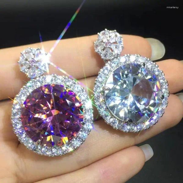 Collane con ciondolo Gioielli con zirconi di lusso Collana con zirconi colorati Donne Pietre preziose curative Accessori pregiati per la fidanzata Mamma Regalo