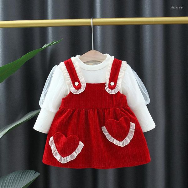 Mädchen Kleider Born Infant Baby Kleid Langarm T-Shirt Prinzessin Outfits Casual Kleinkind Mädchen Geburtstag Kleidung Sets