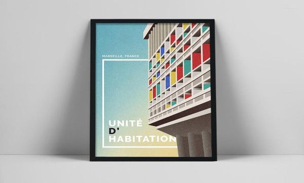 Gemälde Le Corbusier Kunstdruck Unite D39Habitation Poster Französisches abstraktes Museum Kubismus Moderne Malerei Pos6855806