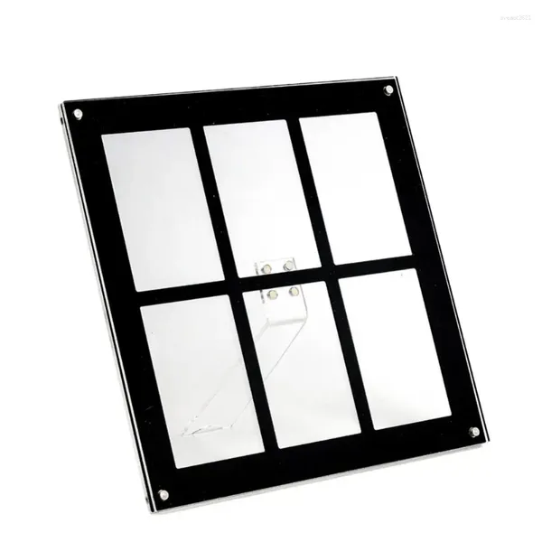 Frames Bildanzeigeständer Transparenter magnetischer PO-Rahmen mit 6 Gittern Schlanker Halter für Zuhause, Schlafzimmer, kleiner Kartentisch