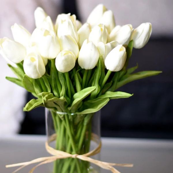 Fleurs séchées 10 pièces tulipe fleur artificielle vraie touche Bouquet PE faux pour décoration de mariage décor de jardin maison 231130
