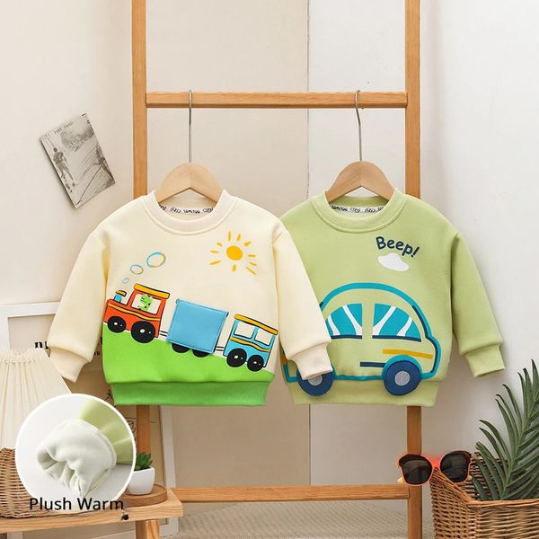 Pullover Maglioni per bambini Carino tridimensionale Auto Inverno Peluche Maglione caldo Ragazzi alla moda a maniche lunghe Abbigliamento casual 231130