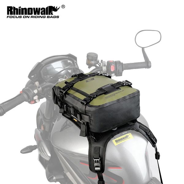 Sacos de cestos Rhinowalk Bolsa de tanque de motocicleta à prova d'água 6L / 8L / 10L Bolsa frontal de motor com bolsa Instalar acessórios de base Mochila de ciclismo de motocross 231129