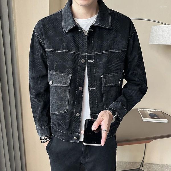 Jaquetas masculinas masculinas jeans casaco homens marca denim jaqueta hip hop streetwear punk estilo coreano lavado outwear de alta qualidade casual top