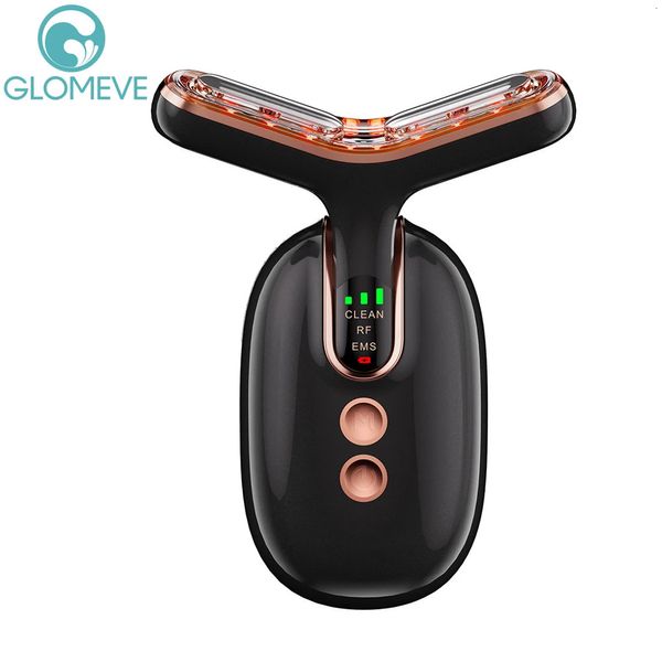 Dispositivos de cuidados faciais Máquina de elevação de pescoço EMS RF Massageador LED Telefone Reduzir Queixo Duplo Anti Rugas Pele Apertando Ferramenta de Beleza 231129