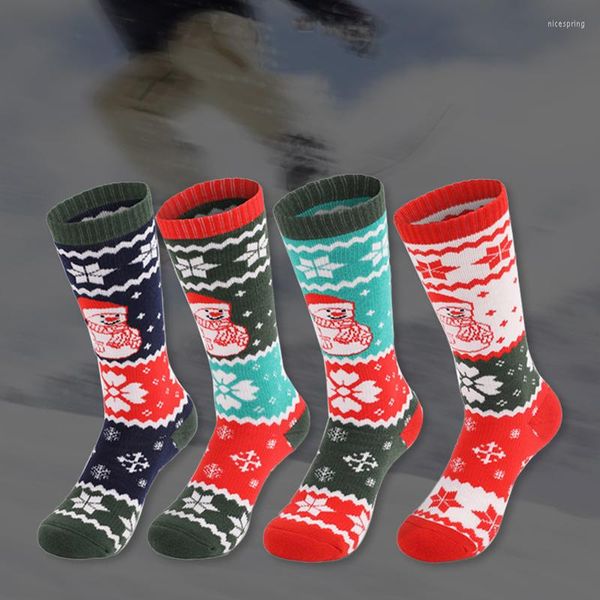 Sports calzini per bambini coppie da sci pacchi inverno inverno Snowbord per ragazzi ragazze addensato cotone escursionismo lungo elastico ad alta traspirazione