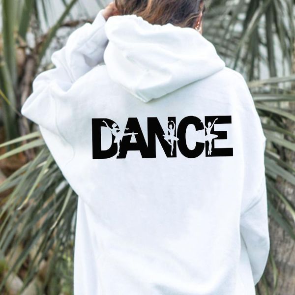 Hoodies femininos moletom com capuz de dança para mulheres, professora de danônimo de danônimo de inverno, impressão de roupas de inverno