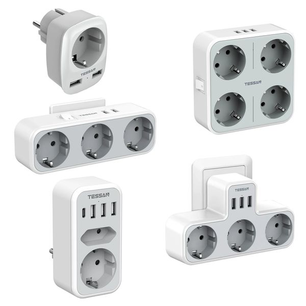 Prese multiple Prolunghe Protezioni da sovratensione TESSAN Multiprese multiple con presa e porte USB EU KR Adattatore per presa a muro Protezione da sovraccarico per la casa 231130