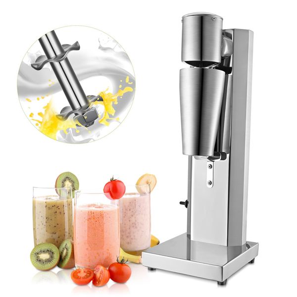 İşlemciler Elektrikli Milk Shake Makinesi Paslanmaz Çelik Milkshaker Frother Köpük Shaker Smoothie Dondurma Blender Mikseri İki 800ml bardak