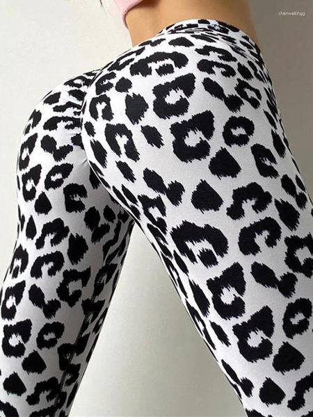 Leggings da donna Leopard Collant da allenamento morbidi da donna Leggin da fitness Completi da yoga Pantaloni da palestra a vita alta Abbigliamento sportivo