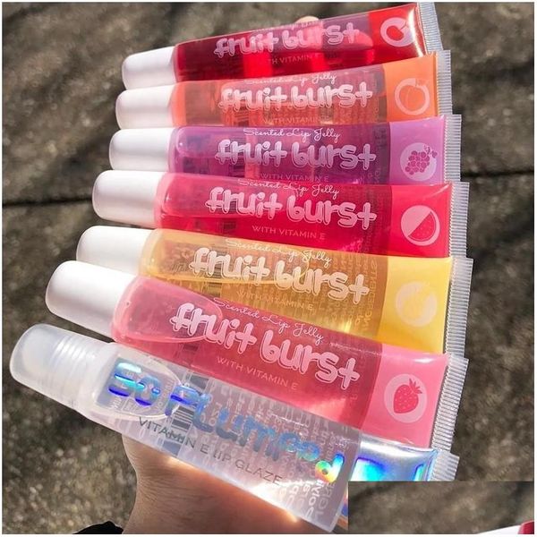 Lip Gloss Lip Gloss Fruta Óleo de Ameixa Hidratante Brilhante Vitamina E Mineral Lábios Cuidados Bálsamo Longa Duração Beleza Maquiagem 20 Pcs Drop Delivery Dhjnh