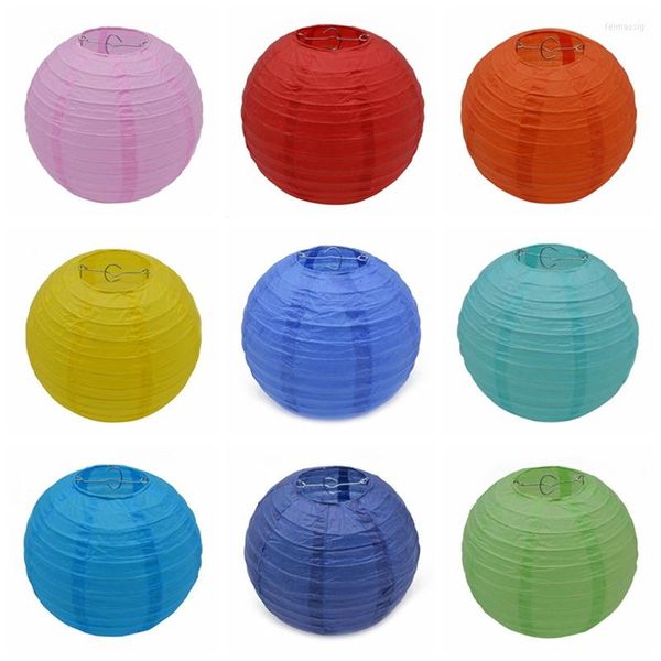 Noel Dekorasyonları 5pcs 10/15/20/25/30cm Çin tarzı kağıt mendil fener Lampion Ball Yuvarlak Ev Düğün Dekorasyonu için Asılı